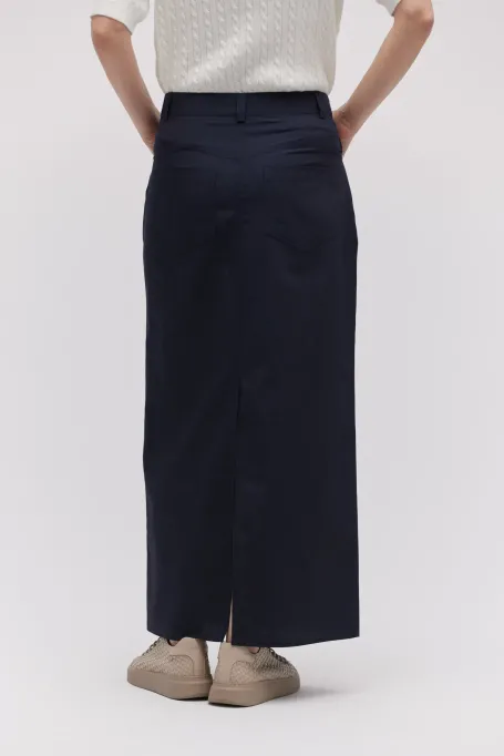 Fustă bleumarin cu lână