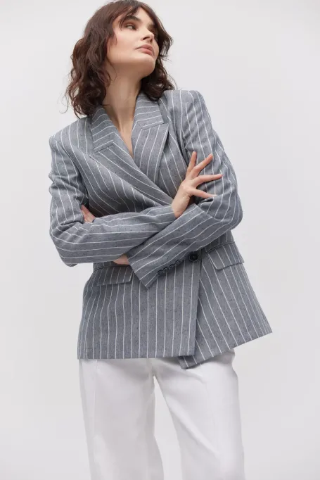 Sacou din in cu dungi