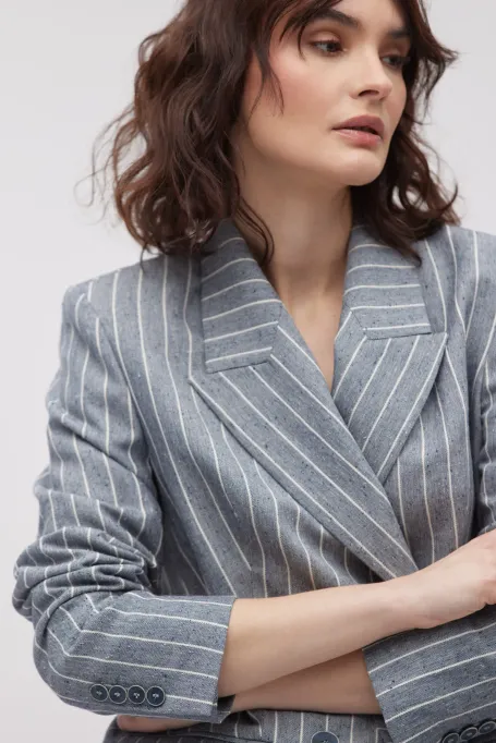 Sacou din in cu dungi