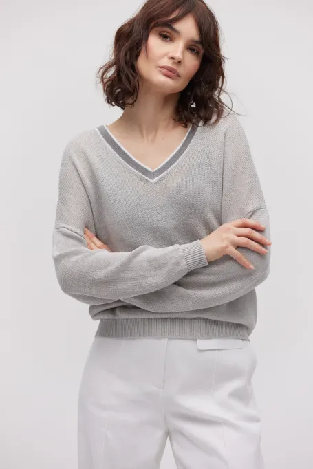 Bluza de in cu decolteu în V