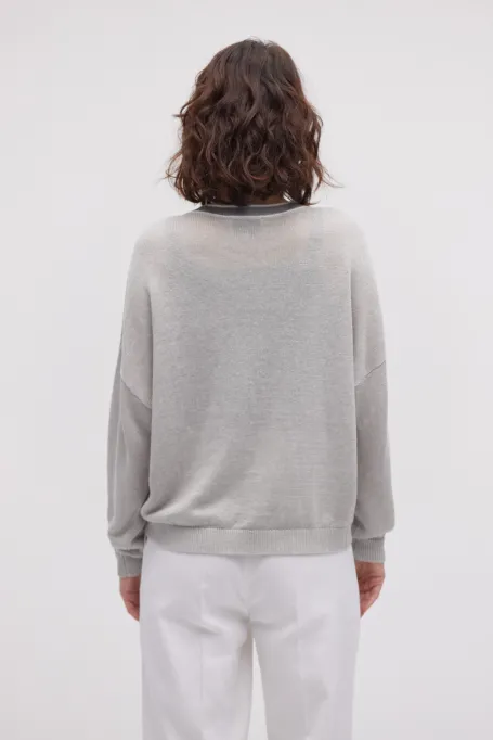 Bluza de in cu decolteu în V