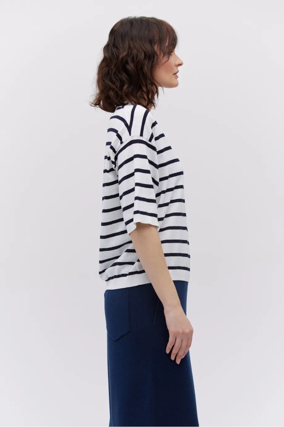 Tricou cu dungi și mătase Tricou cu dungi și mătase