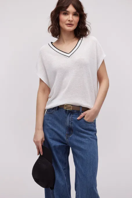 Bluza albă de in