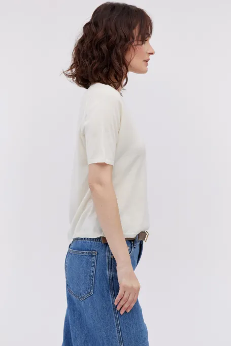 Bluză albă din cașmir