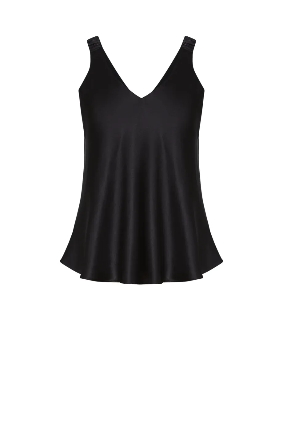 Bluza neagra de matase cu bretele Bluza neagra de matase cu bretele