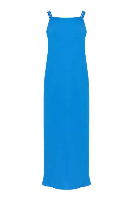 Rochie albastra din in Rochie albastra din in