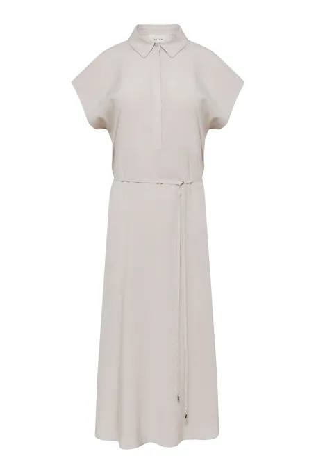 Rochie de mătase bej