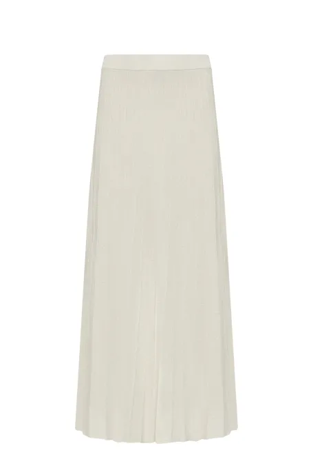 Fusta lungă plisată taup