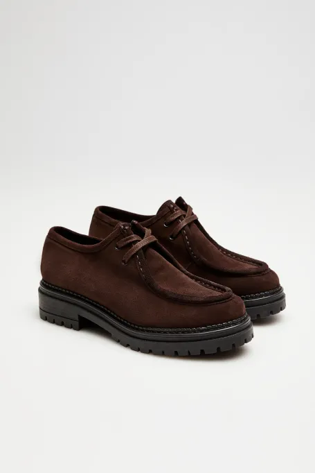 Pantofi oxford din piele întoarsă