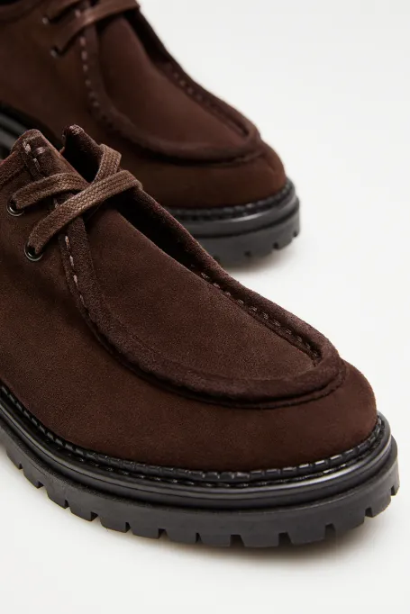 Pantofi oxford din piele întoarsă Pantofi oxford din piele întoarsă