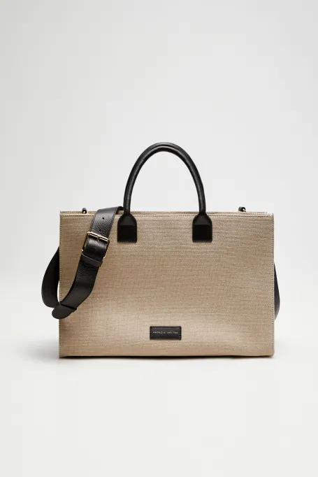 Geantă de iută taupe