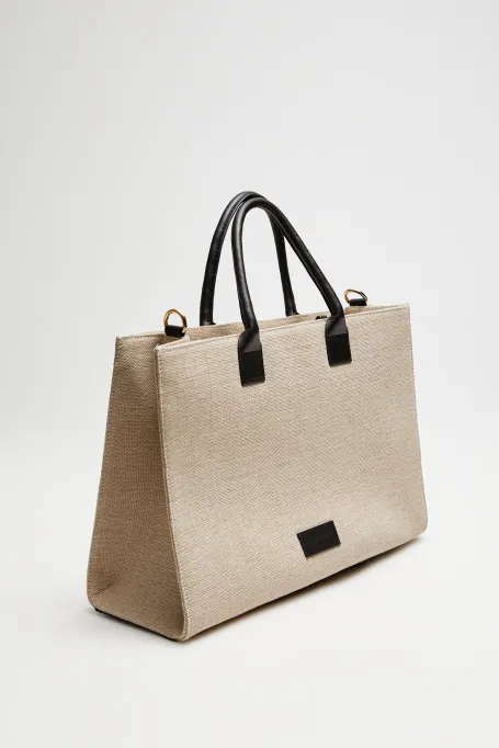 Geantă de iută taupe