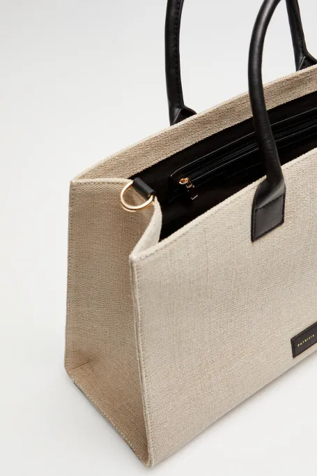 Geantă de iută taupe