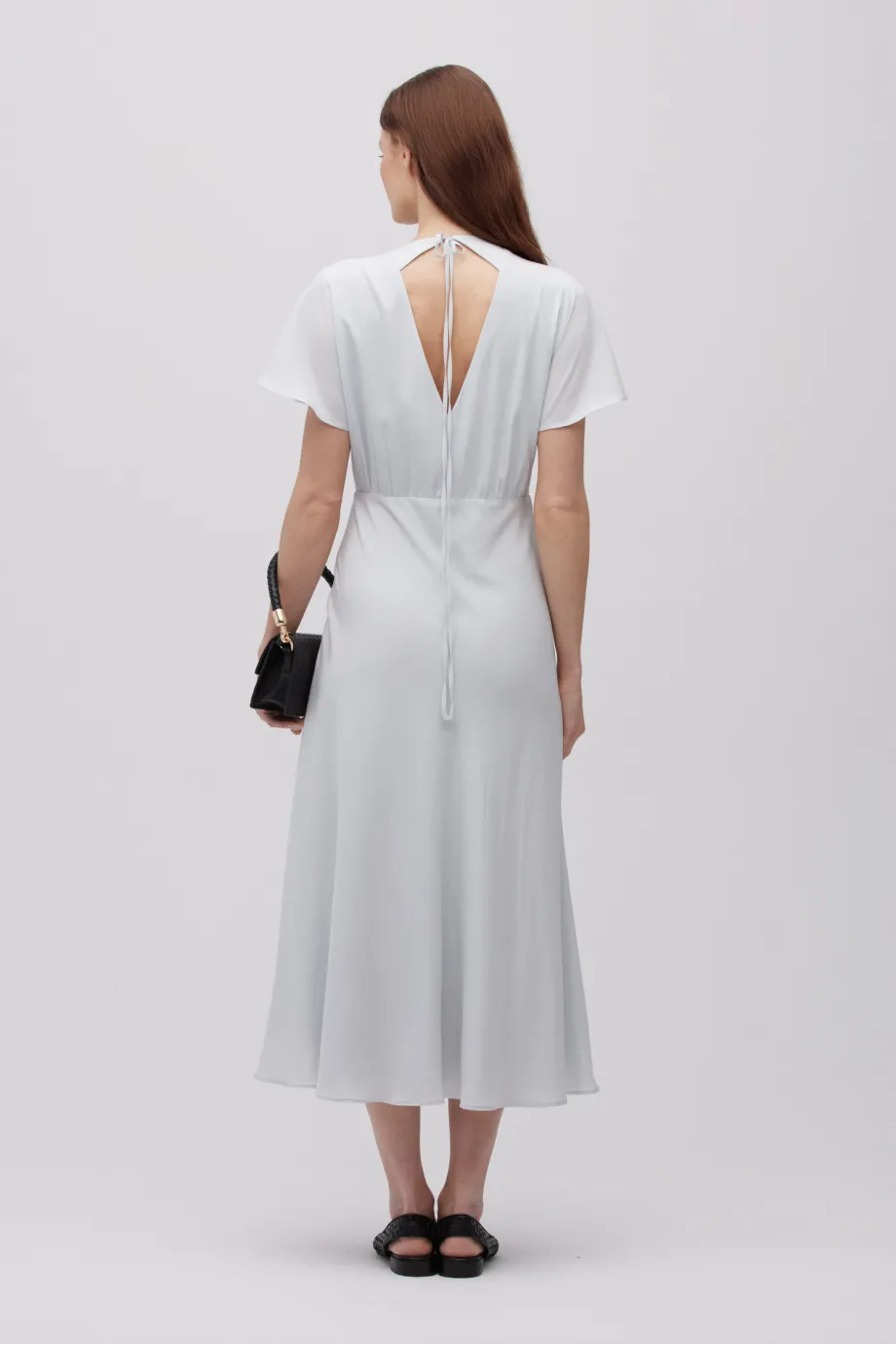 Rochie midi din mătase gri Rochie midi din mătase gri