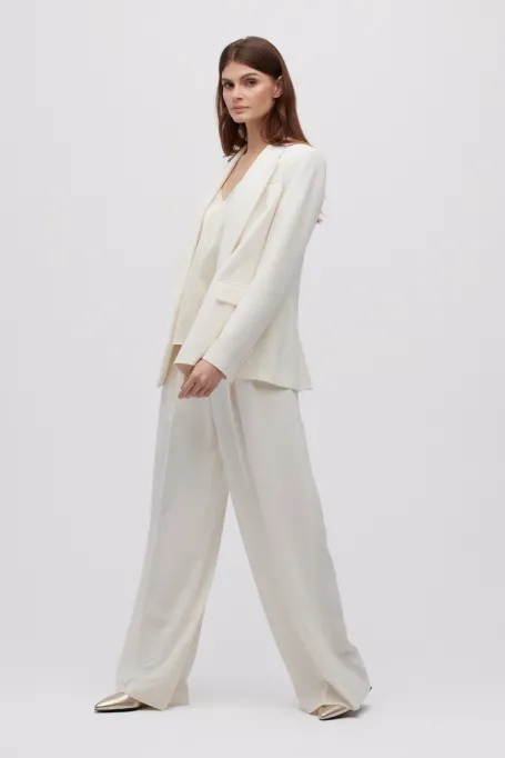 Pantaloni largi eleganti albi