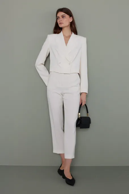 Pantaloni albi de costum Lotto