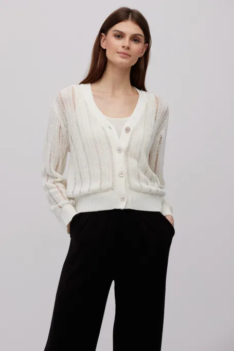 Cardigan alb de in