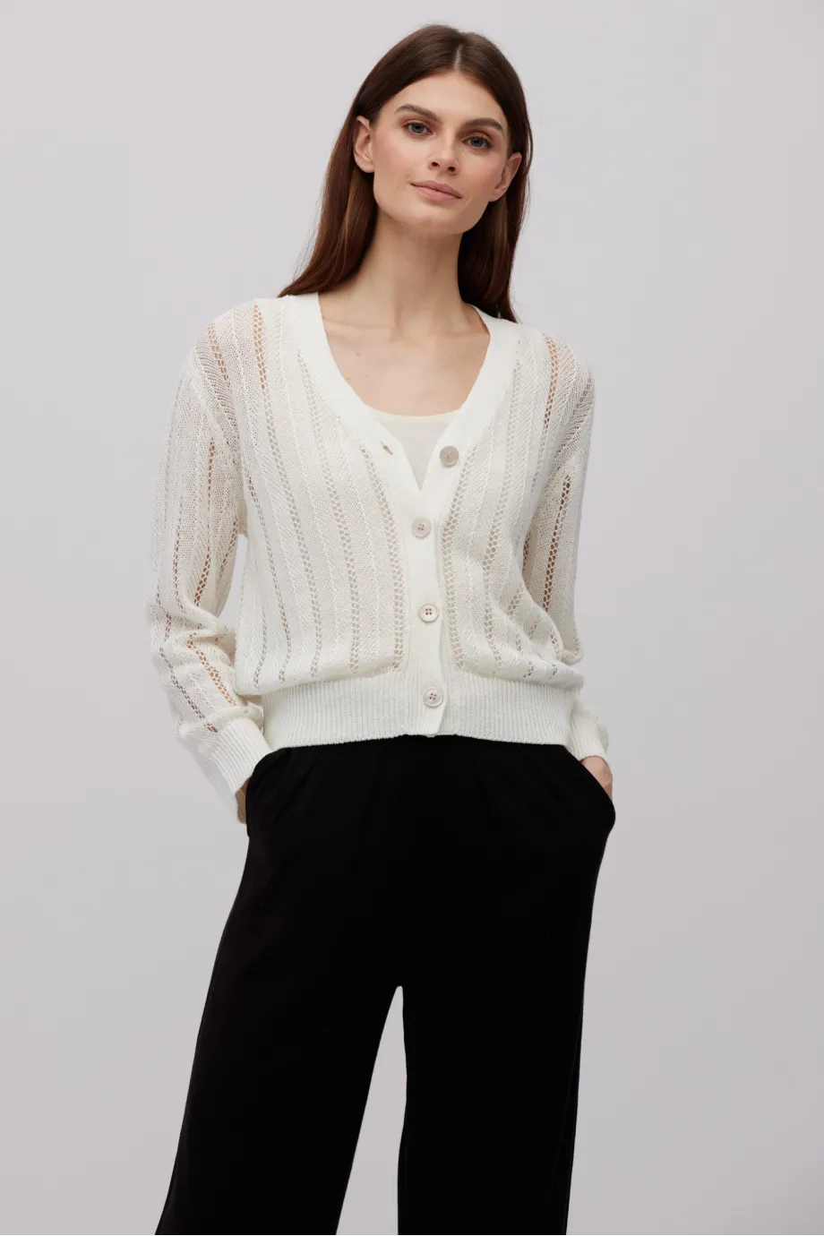 Cardigan alb de in Cardigan alb de in