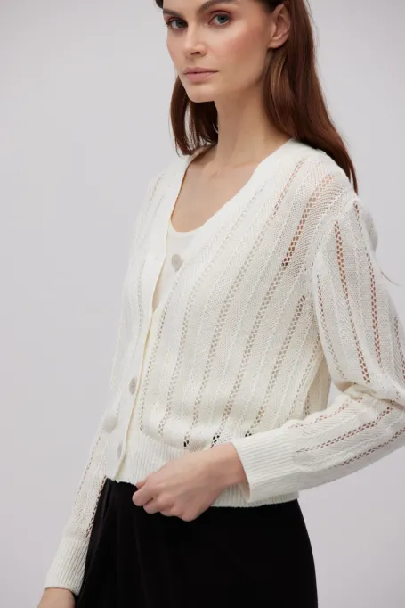 Cardigan alb de in Cardigan alb de in