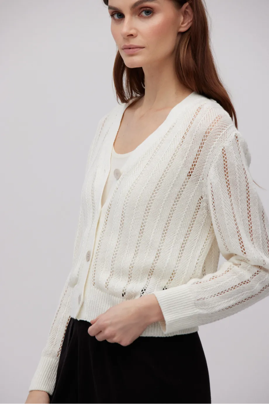 Cardigan alb de in Cardigan alb de in