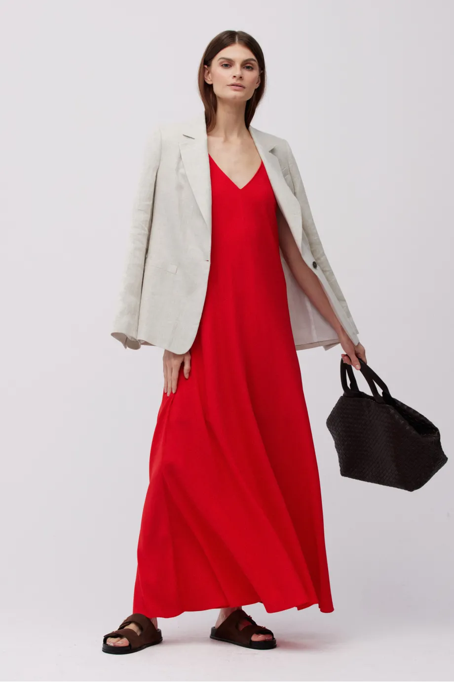 Rochie maxi roșie din mătase Rochie maxi roșie din mătase