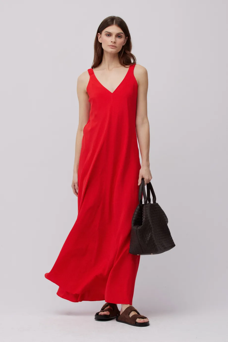 Rochie maxi roșie din mătase Rochie maxi roșie din mătase