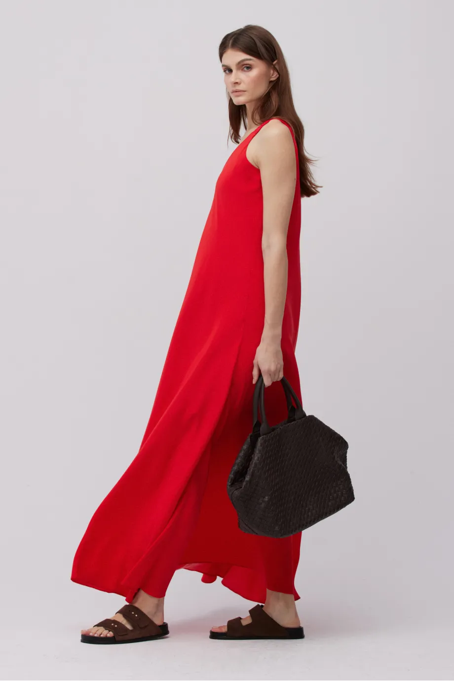Rochie maxi roșie din mătase Rochie maxi roșie din mătase