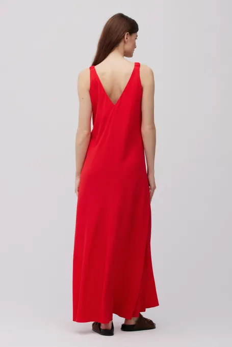 Rochie maxi roșie din mătase Rochie maxi roșie din mătase