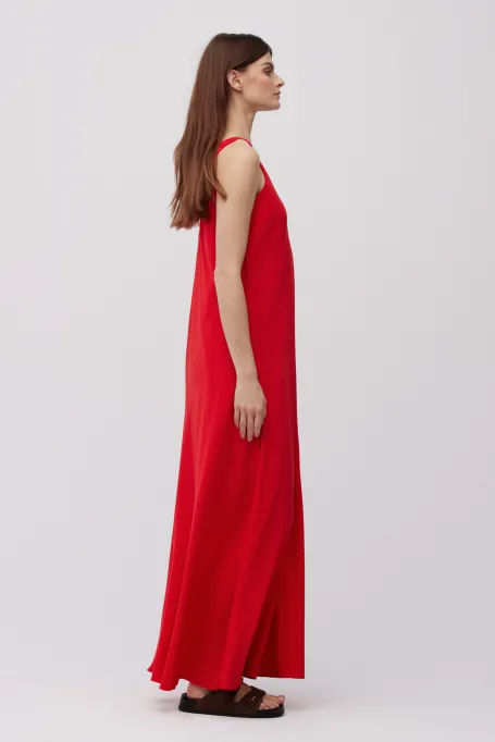 Rochie maxi roșie din mătase Rochie maxi roșie din mătase