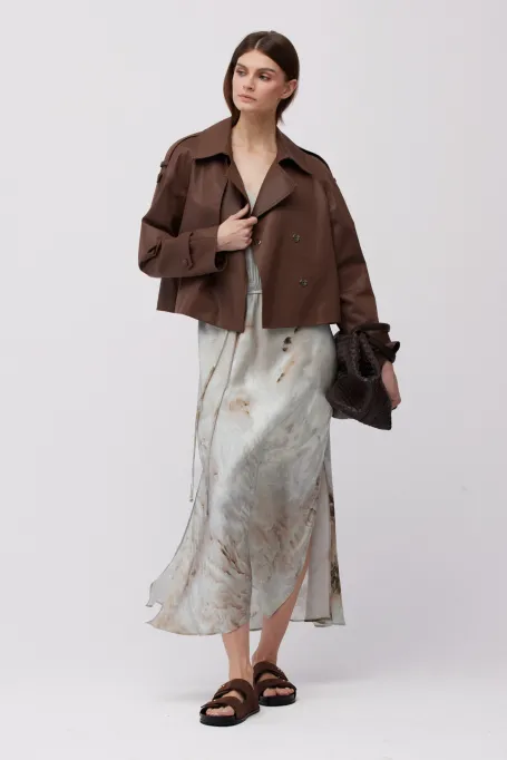 Rochie midi lejeră cu model