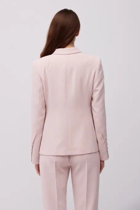 Jachetă de costum la două piept în roz pudrat