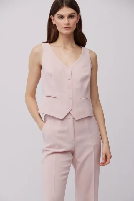 Vesta de costum roz pudrat
