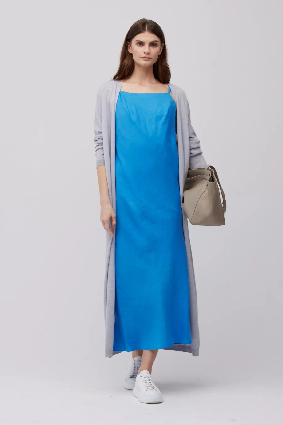Rochie albastra din in Rochie albastra din in
