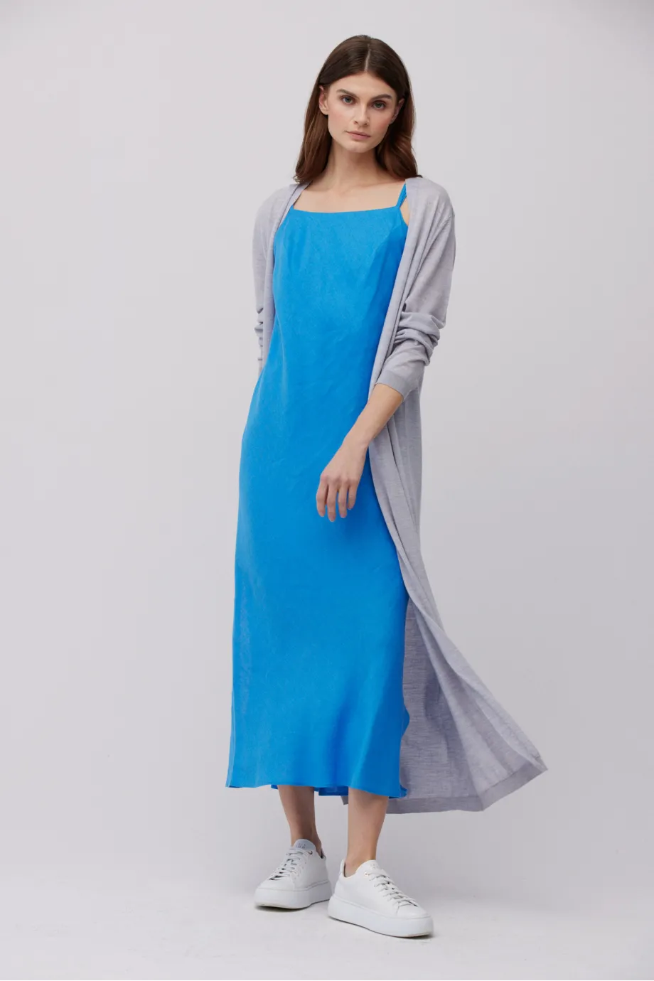 Rochie albastra din in Rochie albastra din in