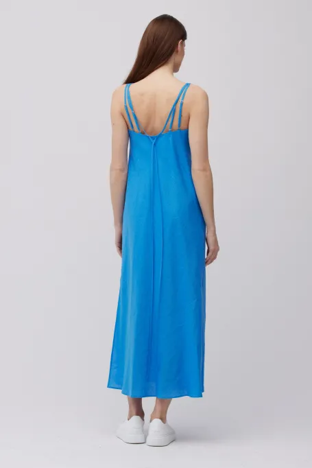 Rochie albastra din in Rochie albastra din in