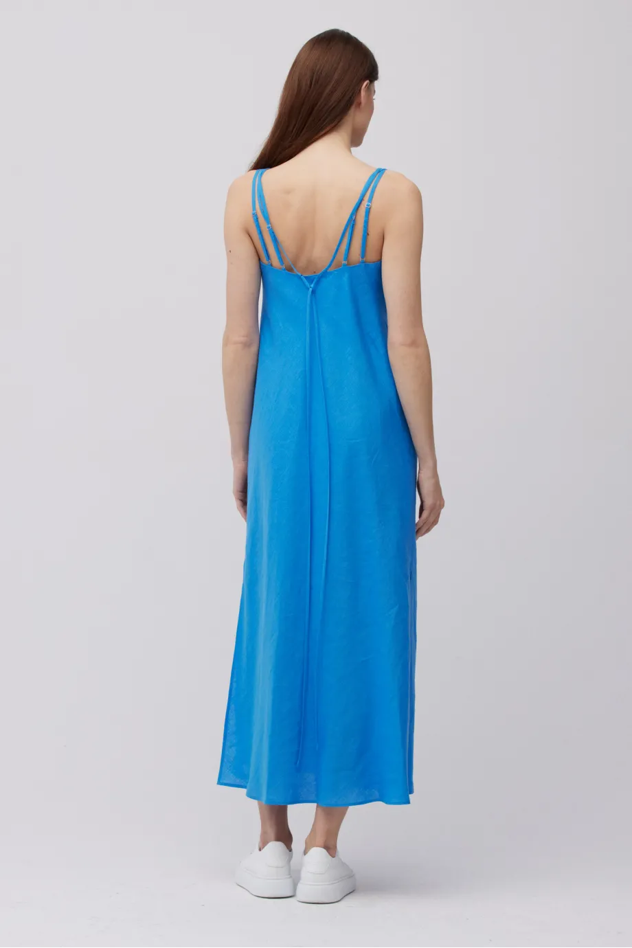 Rochie albastra din in Rochie albastra din in