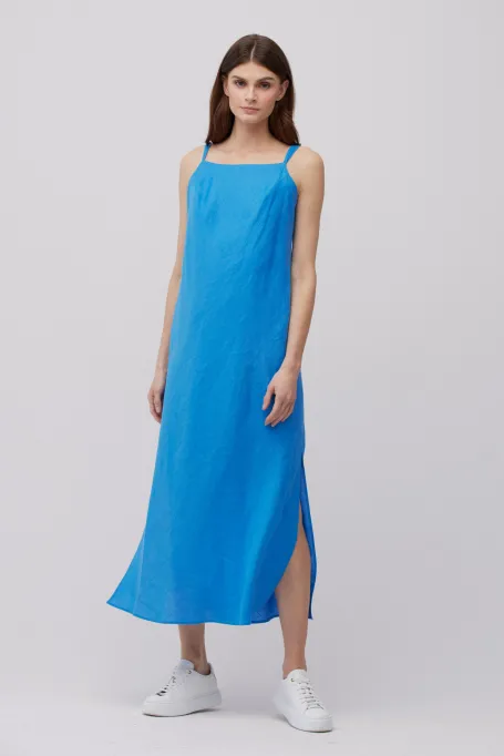 Rochie albastra din in