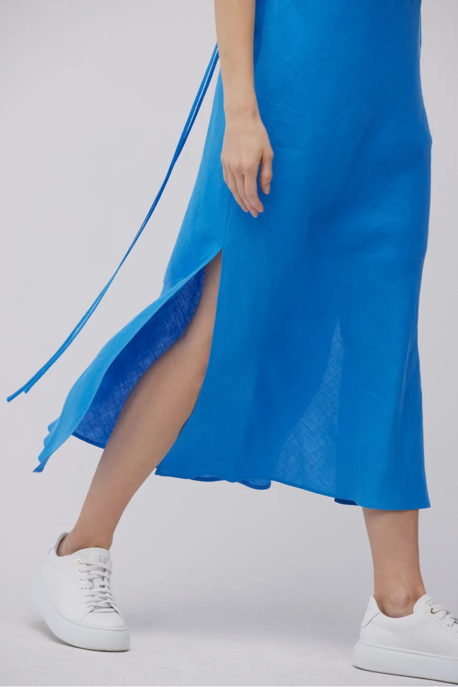 Rochie albastra din in Rochie albastra din in