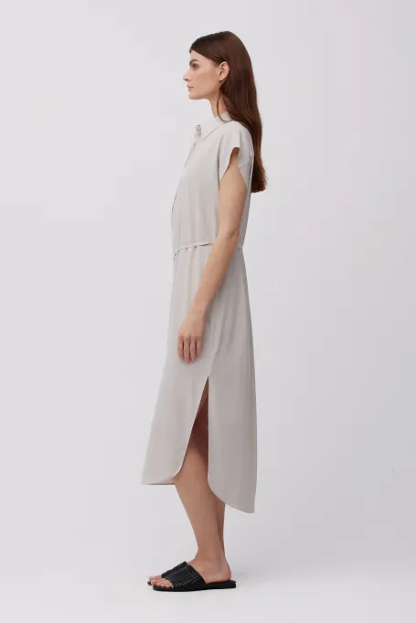 Rochie de mătase bej