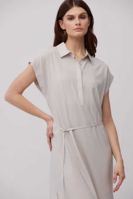 Rochie de mătase bej