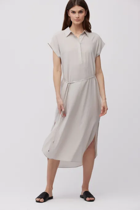 Rochie de mătase bej