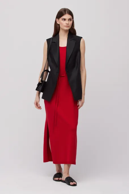 Rochie de mătase roșie