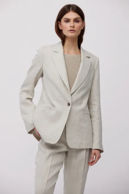 Sacou lejer de in bej pentru un costum