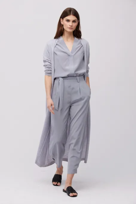 Luźne spodnie z jedwabiu