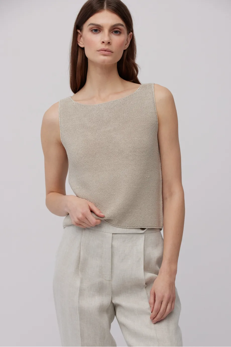 Bluză tricotată taupe cu in Bluză tricotată taupe cu in