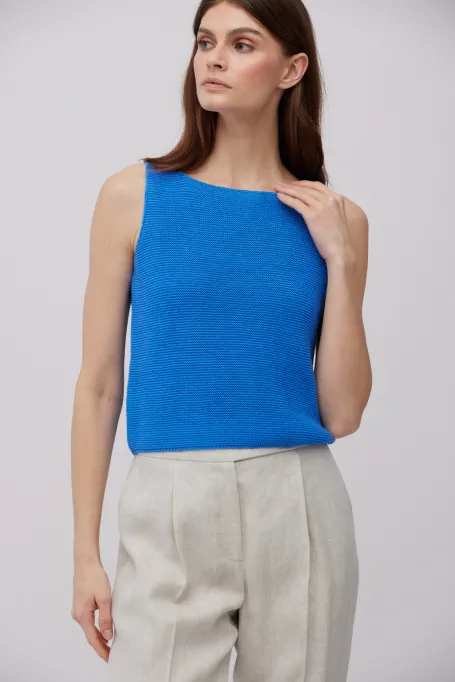 Bluză albastră din in