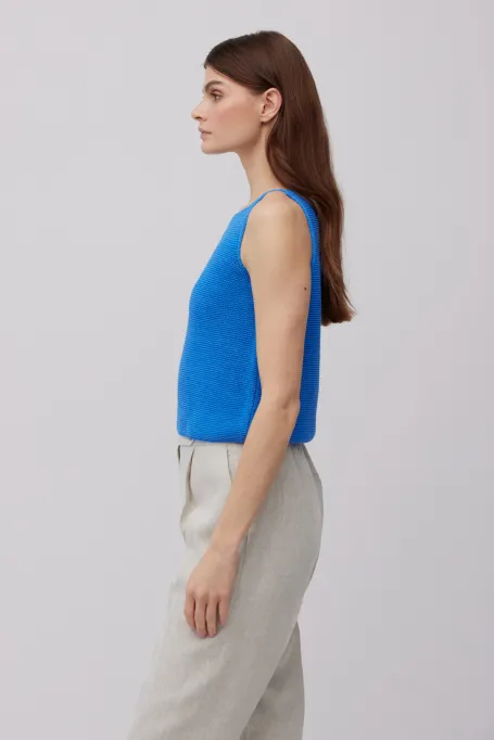 Bluză albastră din in