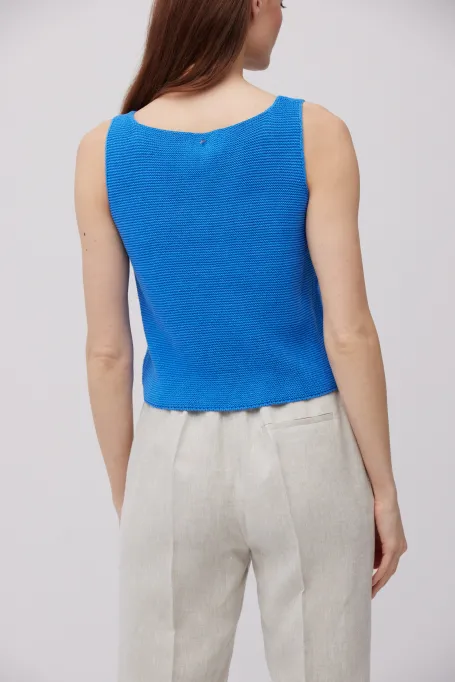 Bluză albastră din in