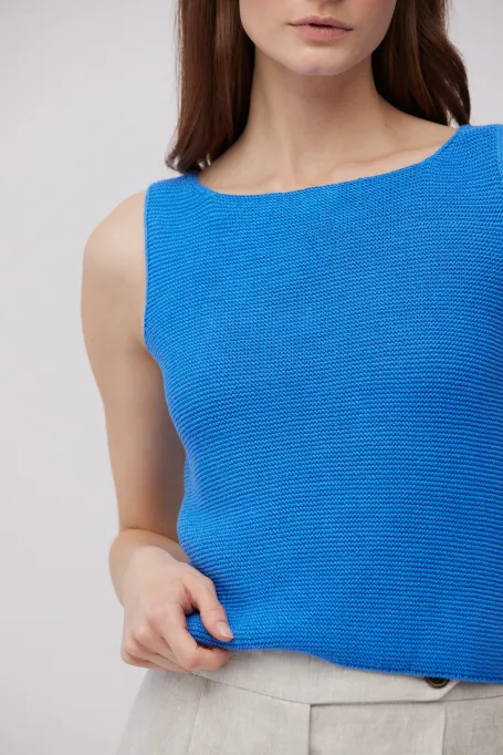 Bluză albastră din in