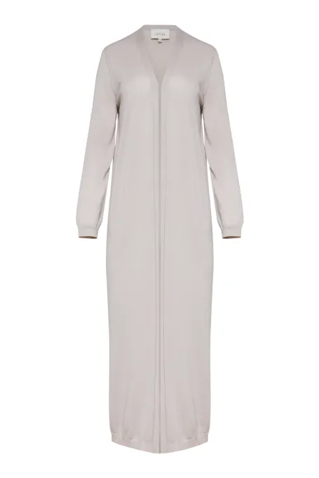 Cardigan lung de lână gri